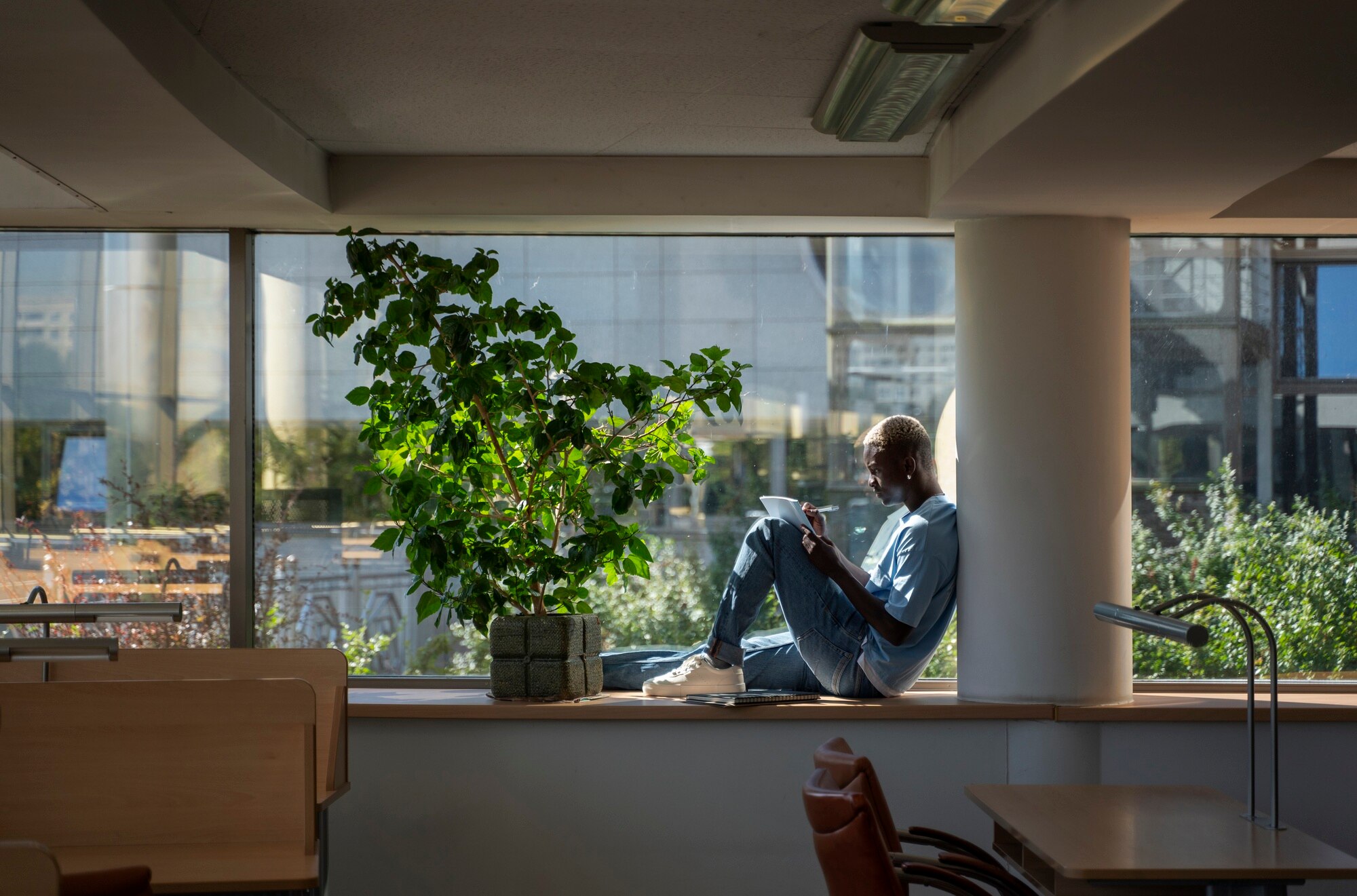 Espacio de oficina con luz natural